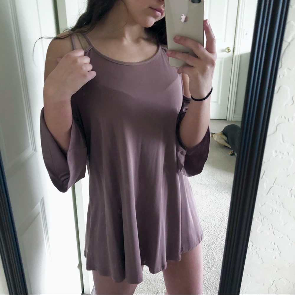 FOREVER 21 PLUMB FLOWY TSHIRT DRESS